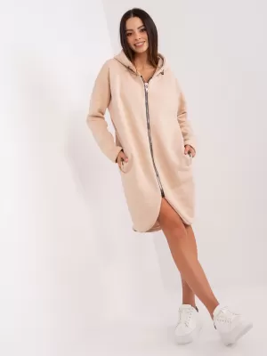 Dámská mikina RUE PARIS RV-BL-4858-1.99P LIGHT BEIGE