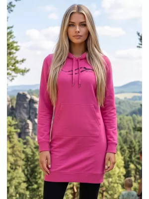 Dámská prodloužená mikina ALTISPORT ALW001419 PURPUROVÁ