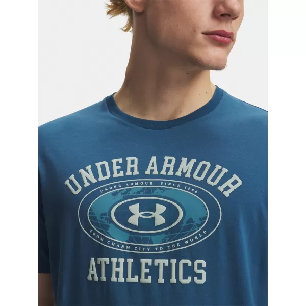  Pánské triko UNDER ARMOUR M 60/40S ARMOR GLOBE SS 6009261-498 MODRÁ 