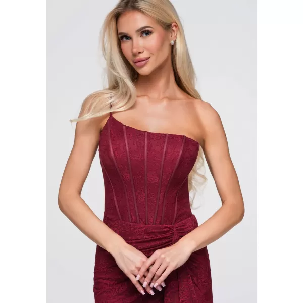  Dámské šaty LARICA LA-OM-DLR375 MAROON 