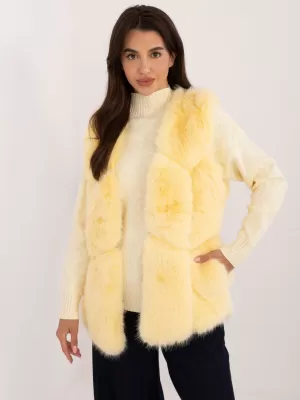 Dámská vesta WOOL FASHION ITALIA AT-KZ-2375.00P BRIGHT YELLOW