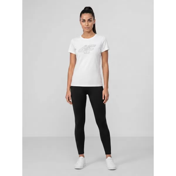  Dámské triko 4F 4FWMM00TTSHF3309 WHITE 