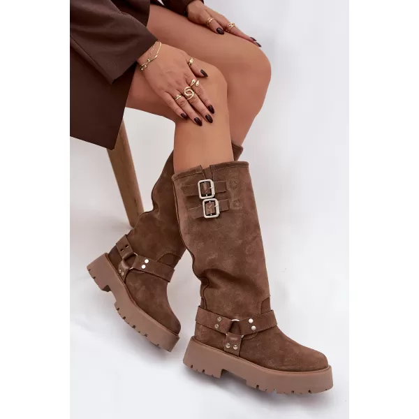  Dámské kozačky BIG STAR SHOES OO274A182 BEIGE 