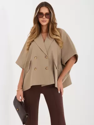 Dámská bunda RUE PARIS IT-KR-FL10153KSM.91 DARK BEIGE