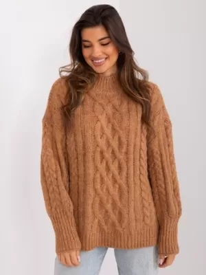 Dámský svetr WOOL FASHION ITALIA AT-SW-2363-2.11P CAMEL
