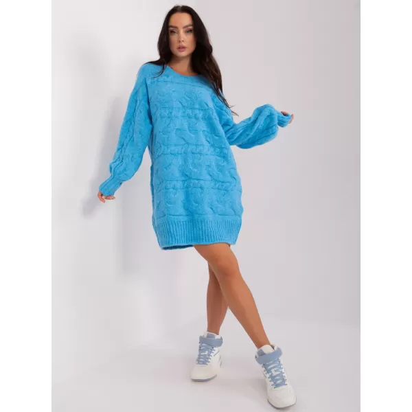  Dámské pletené šaty WOOL FASHION ITALIA AT-SW-2367.76P BLUE 