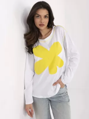 Dámská halenka ITALY MODA MI-BZ-M6169.03 WHITE-YELLOW