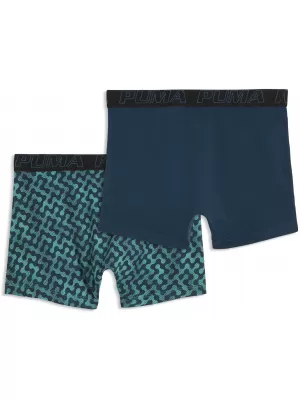 Pánské boxerky PUMA MEN GRAPHICAL PRINT BOXERS 2P 94780403 GREEN COMBO