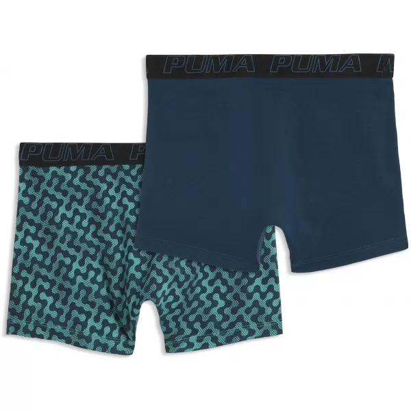  Pánské boxerky PUMA MEN GRAPHICAL PRINT BOXERS 2P 94780403 GREEN COMBO 