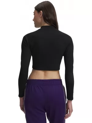 Dámské triko UNDER ARMOUR UA RIV RIB MOCK LS 6014795-008 ČERNÁ