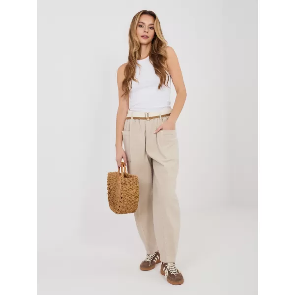  Dámské kalhoty RUE PARIS IT-SP-FL9665.14 LIGHT BEIGE 