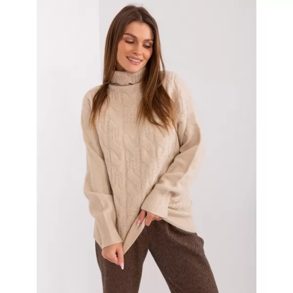  Dámský svetr WOOL FASHION ITALIA AT-SW-23401.97P BEIGE 