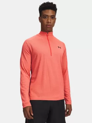 Pánské triko UNDER ARMOUR TECH TEXTURED 1/2 ZIP 1382797-690 ČERVENÁ