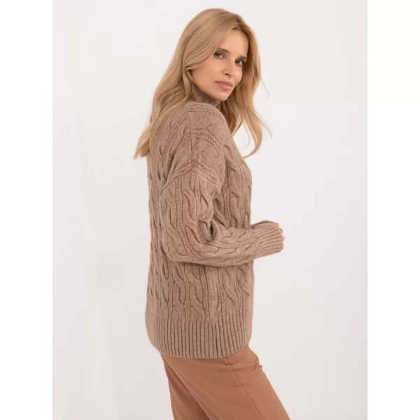  Dámský svetr WOOL FASHION ITALIA AT-SW-23445.00 DARK BEIGE 