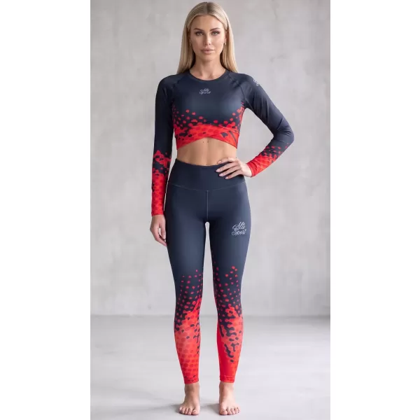  Dámské legíny premium (nové velikosti) ALTISPORT VOJ/ALW109LEG05 ČERVENO-ČERNÁ 