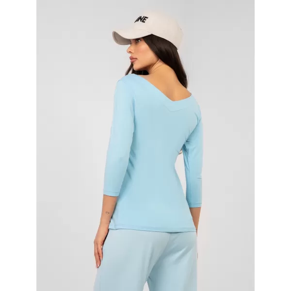  Dámská halenka RUE PARIS RV-BZ-A1190.16 LIGHT BLUE 