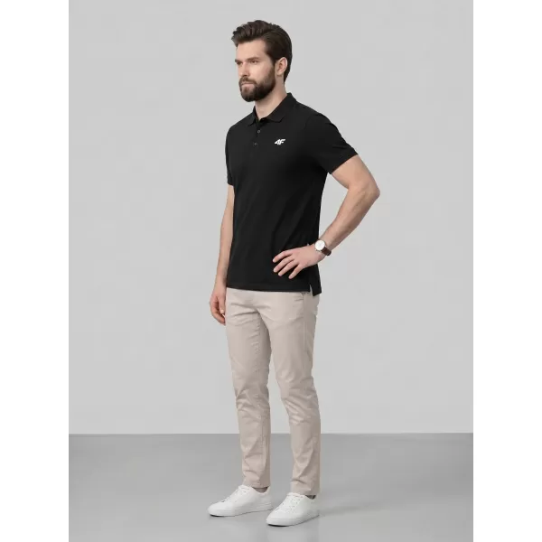  Pánské triko s límečkem 4F 4FWMM00TPTSM0771 DEEP BLACK 