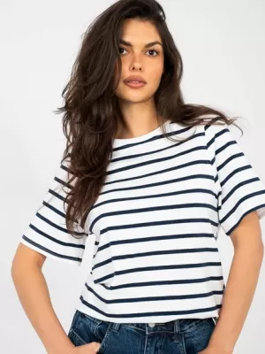 Dámské tričko RUE PARIS RV-TS-A1087.74 WHITE-NAVY