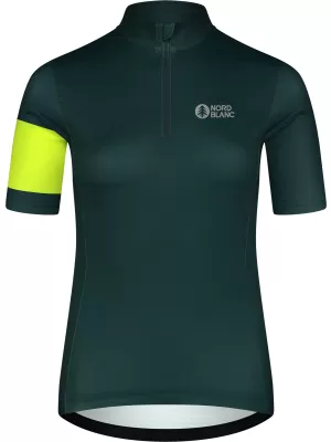 Dámský cyklo dres NORDBLANC ENTHUSIAST NBSLF8084 TMAVĚ ZELENÁ