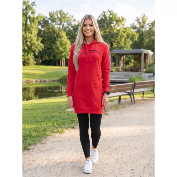  Dámská prodloužená mikina ALTISPORT ALW001419 ČERVENÁ 