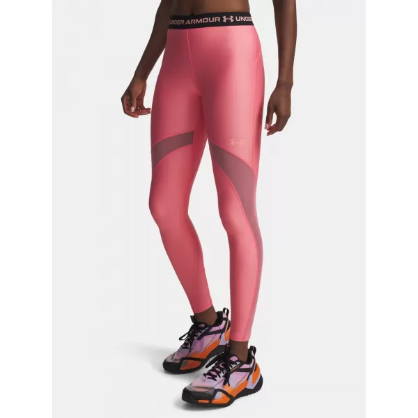  Dámské legíny UNDER ARMOUR HEATGEAR MESH LEGGING 6010009-600 RŮŽOVÁ 