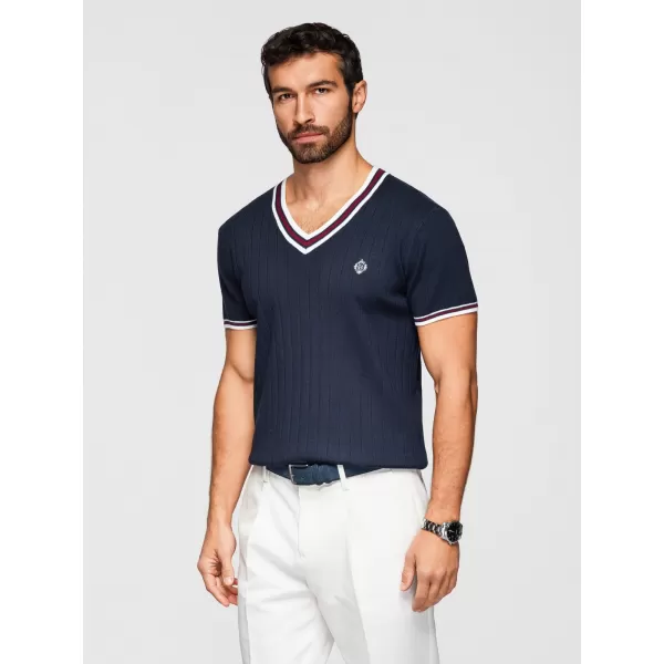  Pánské triko OMBRE OM-TSCT-0266 NAVY BLUE 
