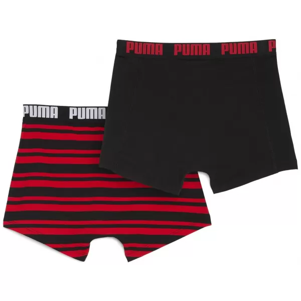  Pánské boxerky PUMA MEN EVERYDAY HERITAGE STRIPE BOXER 93832605 RED/BLACK 