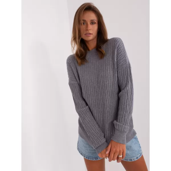  Dámský svetr WOOL FASHION ITALIA AT-SW-2338.14P DARK GREY 