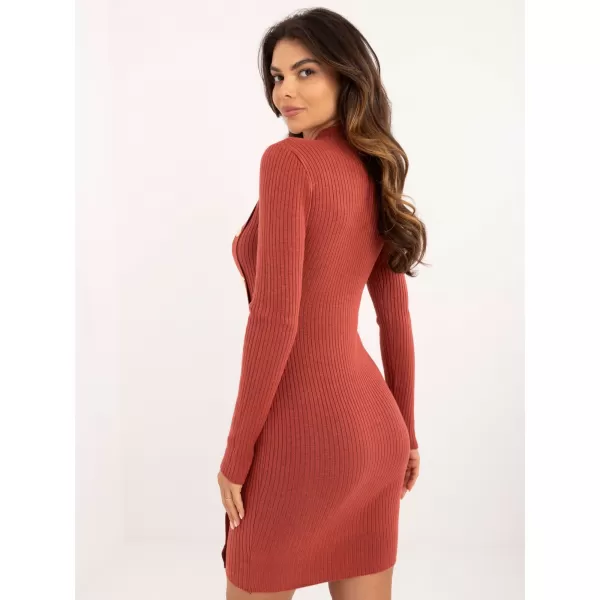  Dámské šaty WOOL FASHION ITALIA AT-SK-2345-2.32 DARK ORANGE 