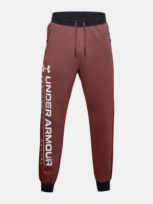 Pánské tepláky UNDER ARMOUR MEN'S UA RIVAL FLC AMP JGS 1357125-688 ČERVENÁ