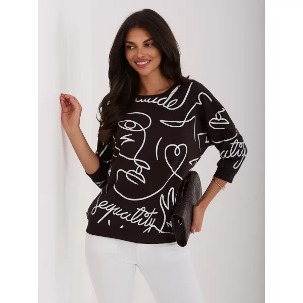  Dámská halenka RUE PARIS RV-BZ-A267-1.58 DARK BROWN 