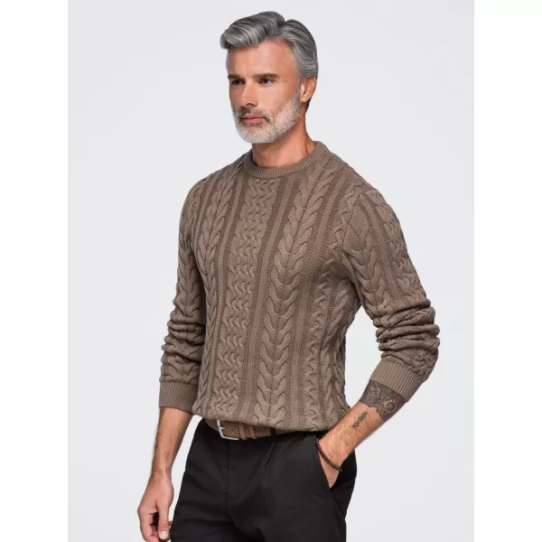  Pánský svetr OMBRE OM-SWSW-0191 BROWN 