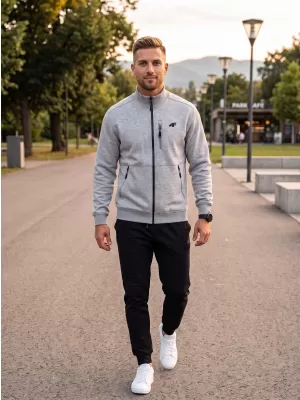 Pánská mikina 4F 4FWMM00TSWSM2547 COLD LIGHT GREY MELANGE