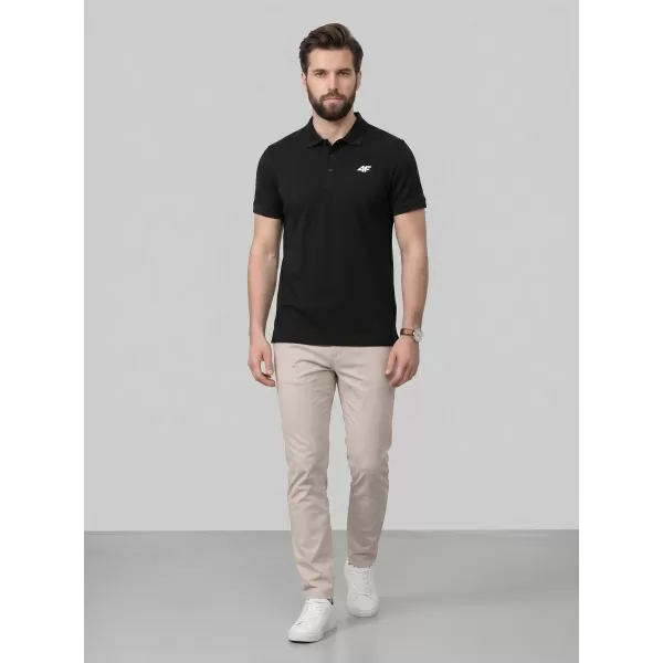  Pánské triko s límečkem 4F 4FWMM00TPTSM0771 DEEP BLACK 