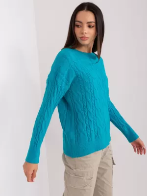Dámský svetr WOOL FASHION ITALIA AT-SW-2335-1.68P TURQUOISE