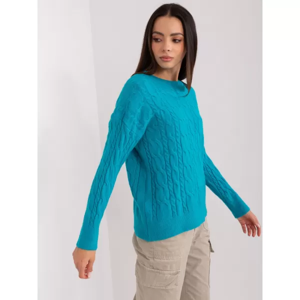  Dámský svetr WOOL FASHION ITALIA AT-SW-2335-1.68P TURQUOISE 