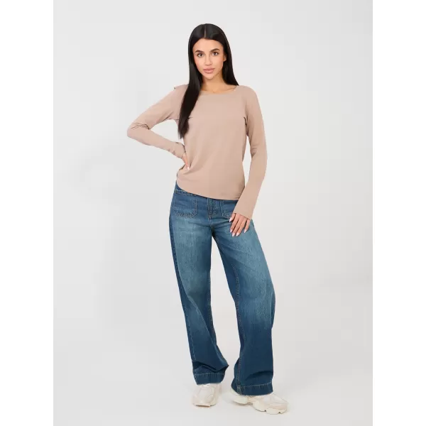 Dámské triko RUE PARIS RV-BZ-A1093.77 DARK BEIGE 