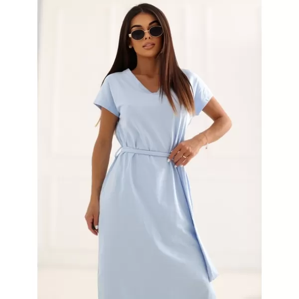  Dámské šaty RUE PARIS RV-SK-A1447.78 LIGHT BLUE 