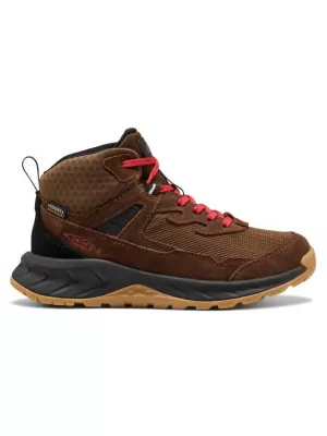 Dětské kotníkové boty KEEN HIGHTRAIL MID WP YOUTH DARK EARTH/GARNET