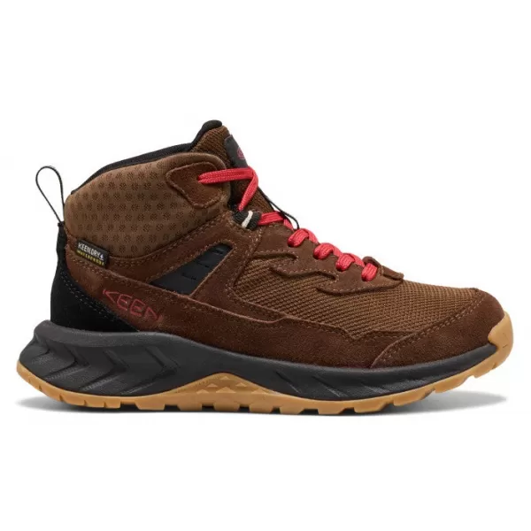 Dětské kotníkové boty KEEN HIGHTRAIL MID WP YOUTH DARK EARTH/GARNET 