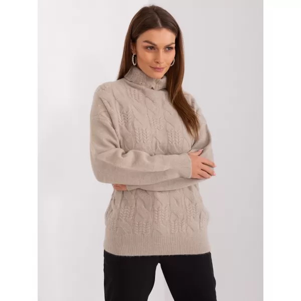  Dámský svetr WOOL FASHION ITALIA AT-SW-23401.97P DARK BEIGE 