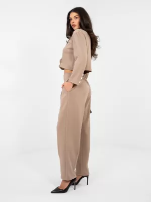 Dámský komplet RUE PARIS IT-KMPL-22255.70 DARK BEIGE