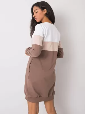 Dámské šaty RUE PARIS RV-SK-5869.04 DARK BROWN