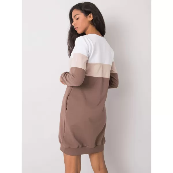 Dámské šaty RUE PARIS RV-SK-5869.04 DARK BROWN 