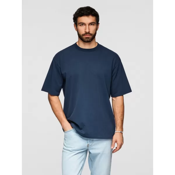  Pánské triko OMBRE OM-TSBC-0291 OFF WHITE/PALE OLIVE/NAVY 
