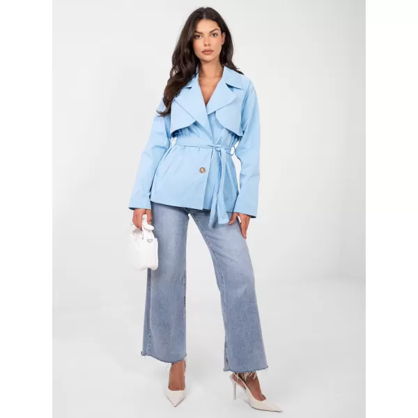  Dámský kabát RUE PARIS IT-PL-FL10069.65 LIGHT BLUE 