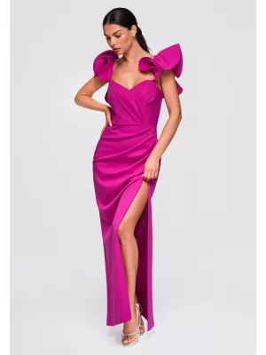 Dámské šaty LARICA LA-OM-DLR396 FUCHSIA