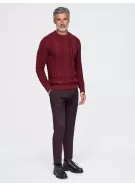 Pánský svetr OMBRE OM-SWSW-0191 BURGUNDY