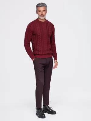 Pánský svetr OMBRE OM-SWSW-0191 BURGUNDY