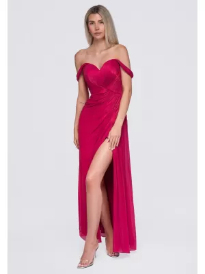Dámské šaty LARICA LA-OM-DLR421 FUCHSIA